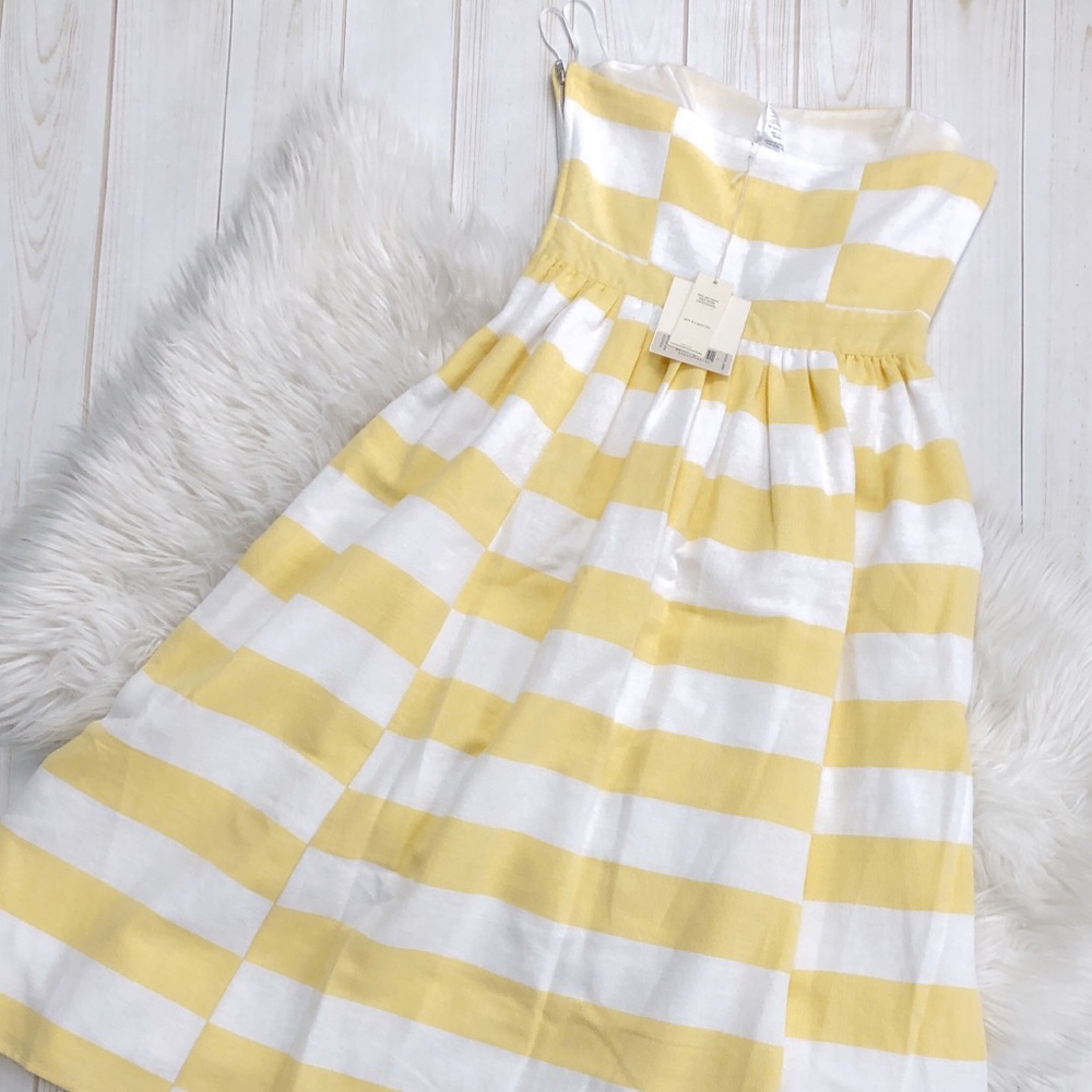 Mara Hoffman Cutout Striped Midi Dress Yellow Sz 4 - Picture 6 of 6